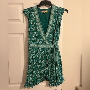 LOFT Teal Floral Dress
